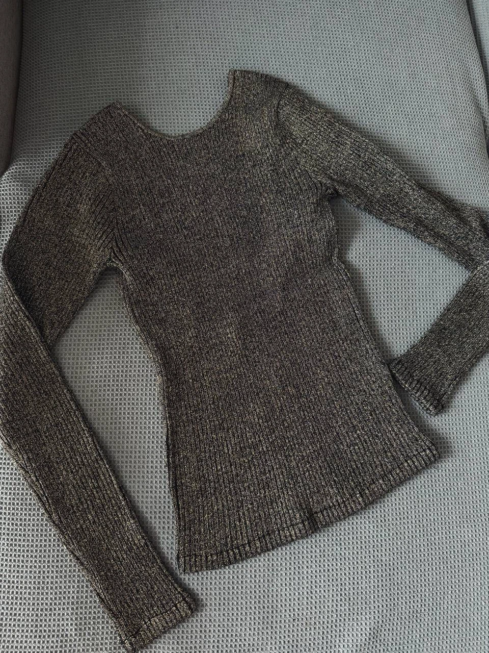 Zara Ribbed Open-Back Knit Top – Size M - photo 5