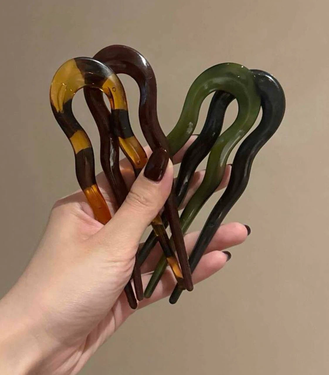 U-shaped hair stick bun pin — set of 4 - photo 2