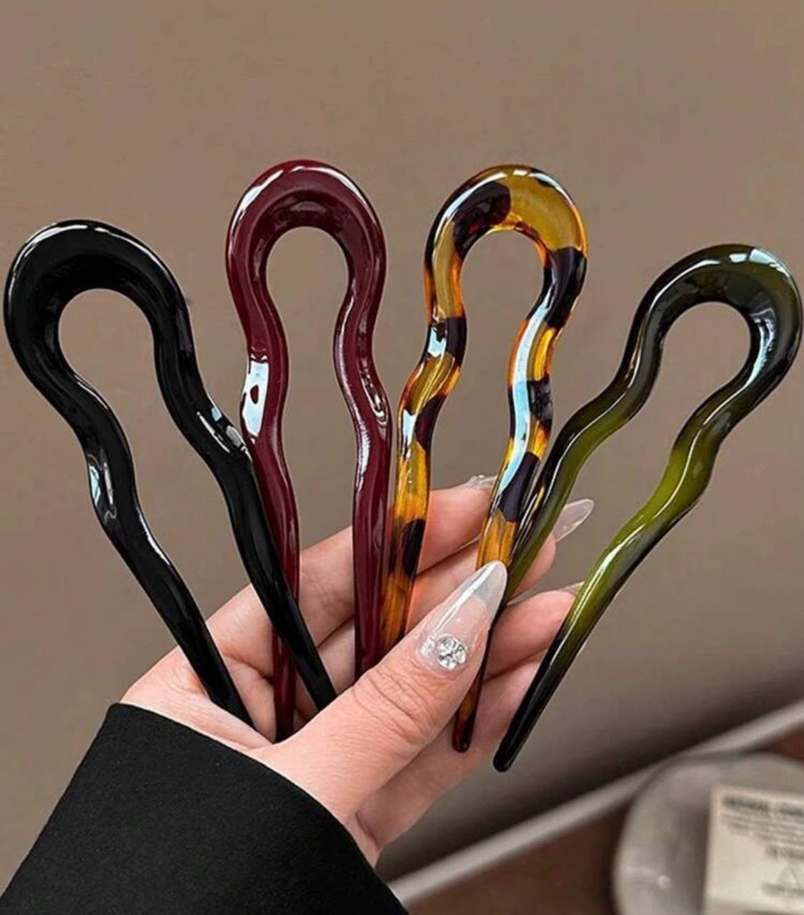 U-shaped hair stick bun pin — set of 4 - photo 3