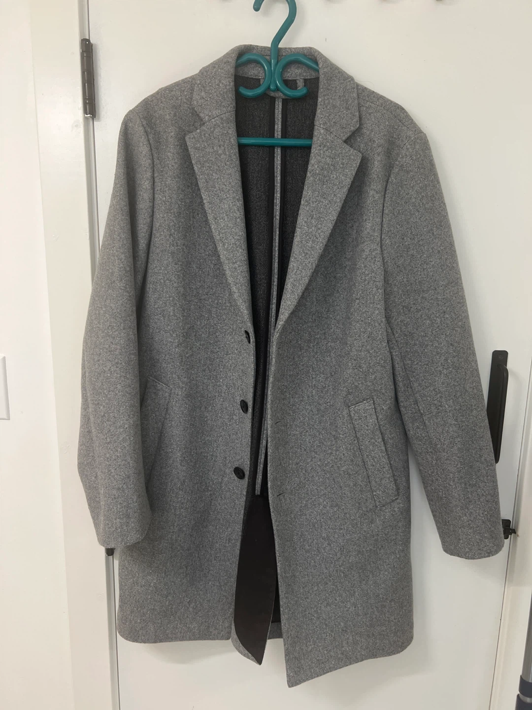 Grey Wool Blend Peacoat