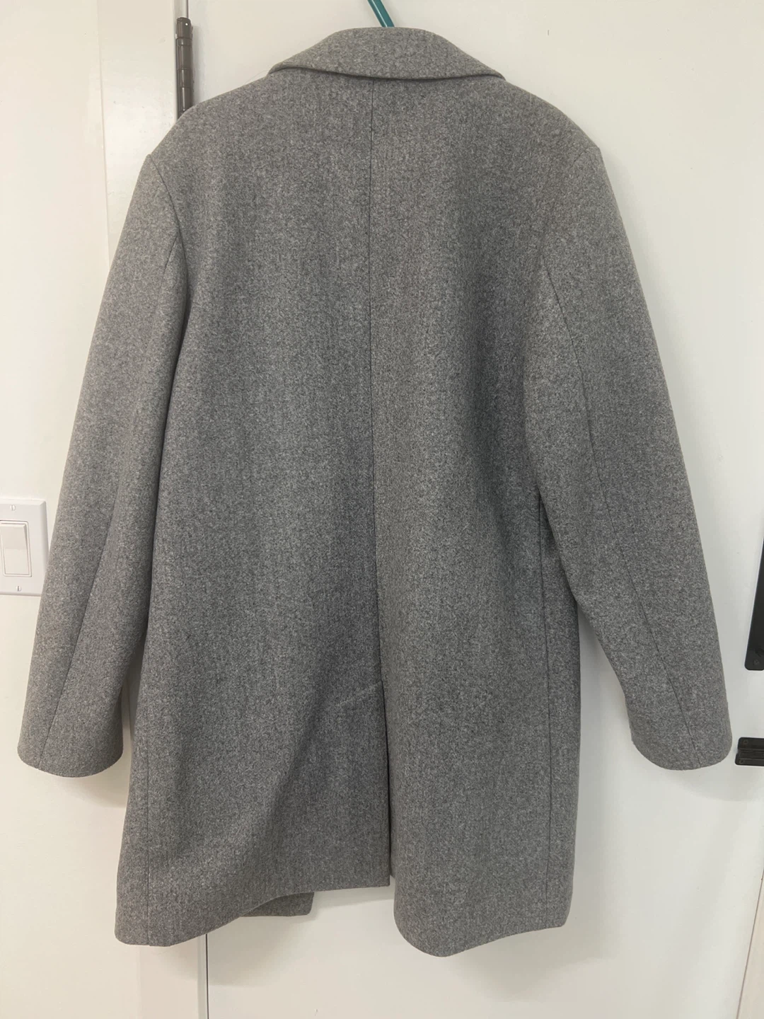 Grey Wool Blend Peacoat - photo 2