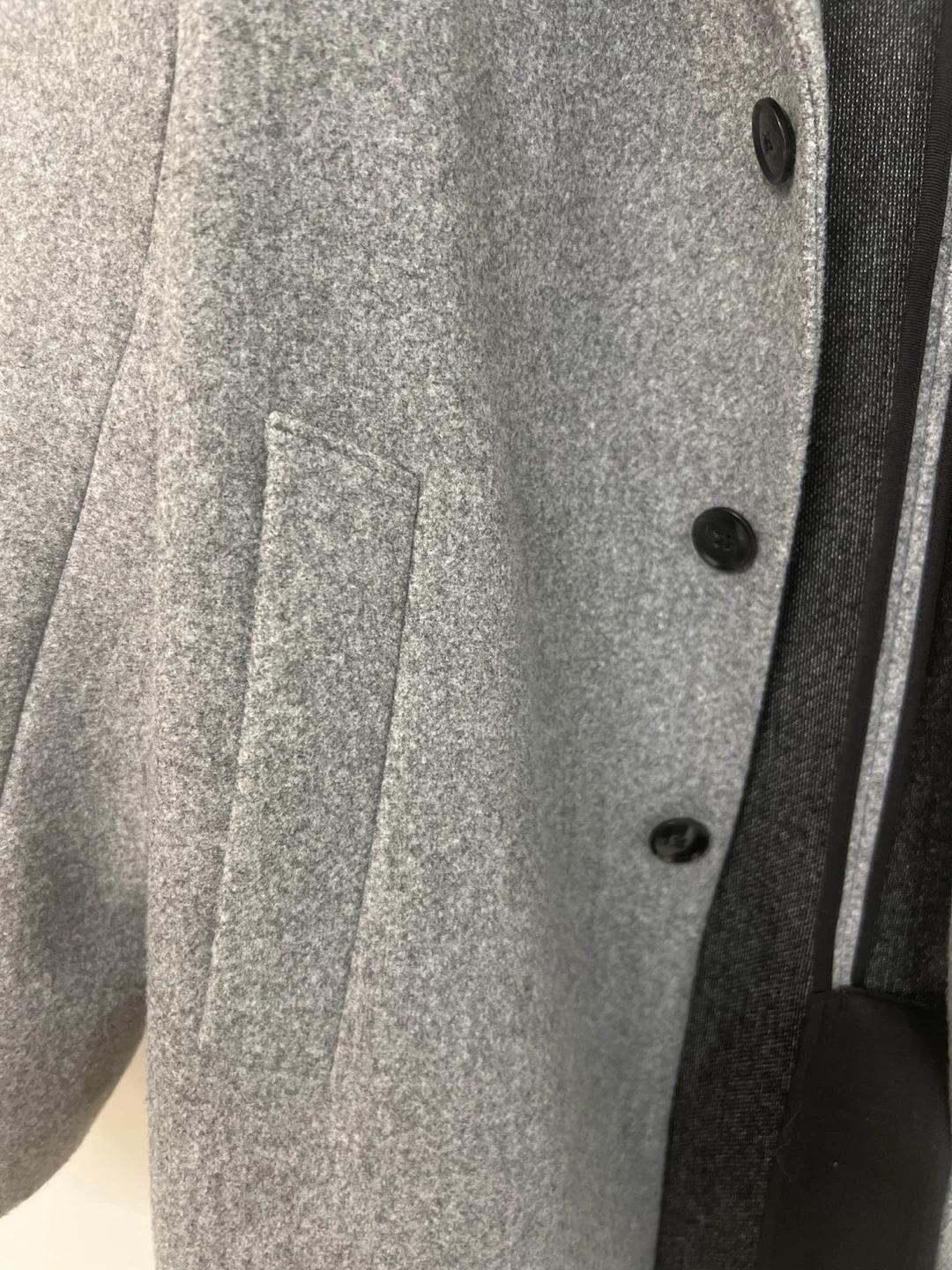 Grey Wool Blend Peacoat - photo 3