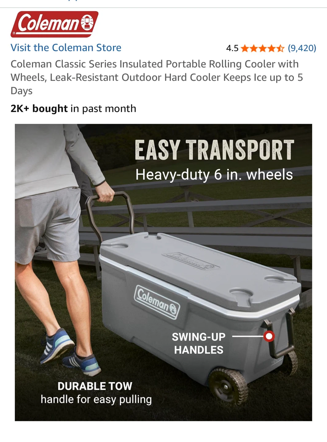 Coleman 160 Quart Rolling Cooler - photo 2