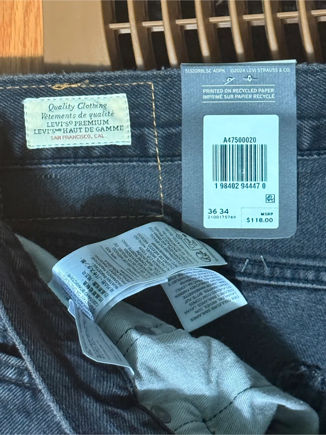 Levi's 578 Grey Baggy Jeans - Size 36x34 (With Tags) - photo 2