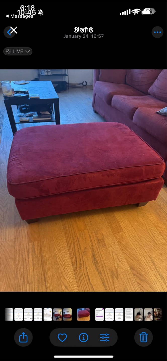Red 3-Seater Pullout Sofa Bed and Ottoman Set - photo 2