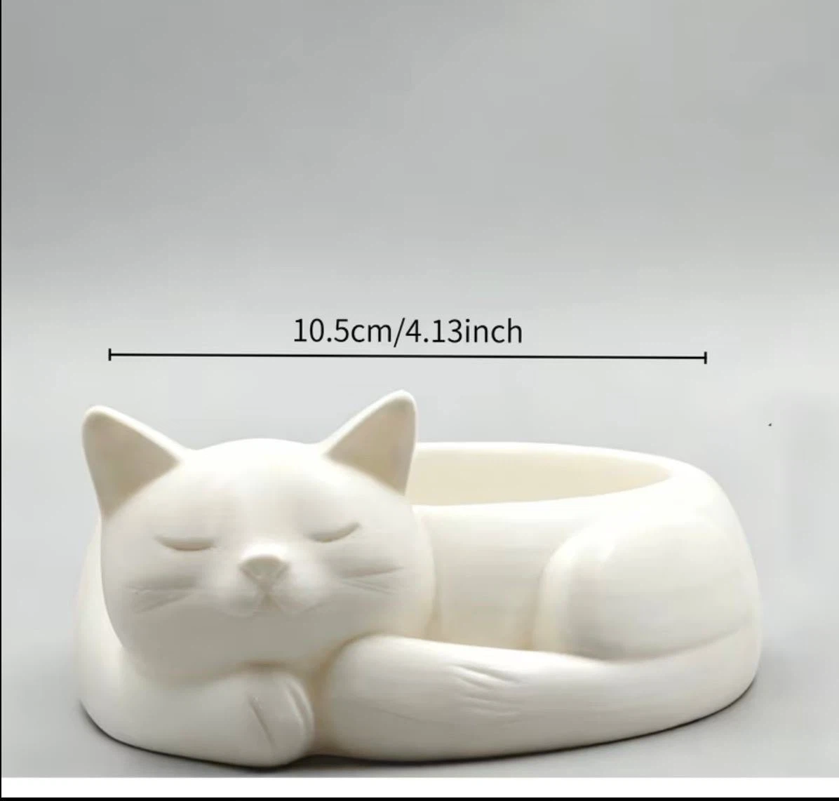 White Sleeping Cat Jewelry & Storage Tray - photo 3