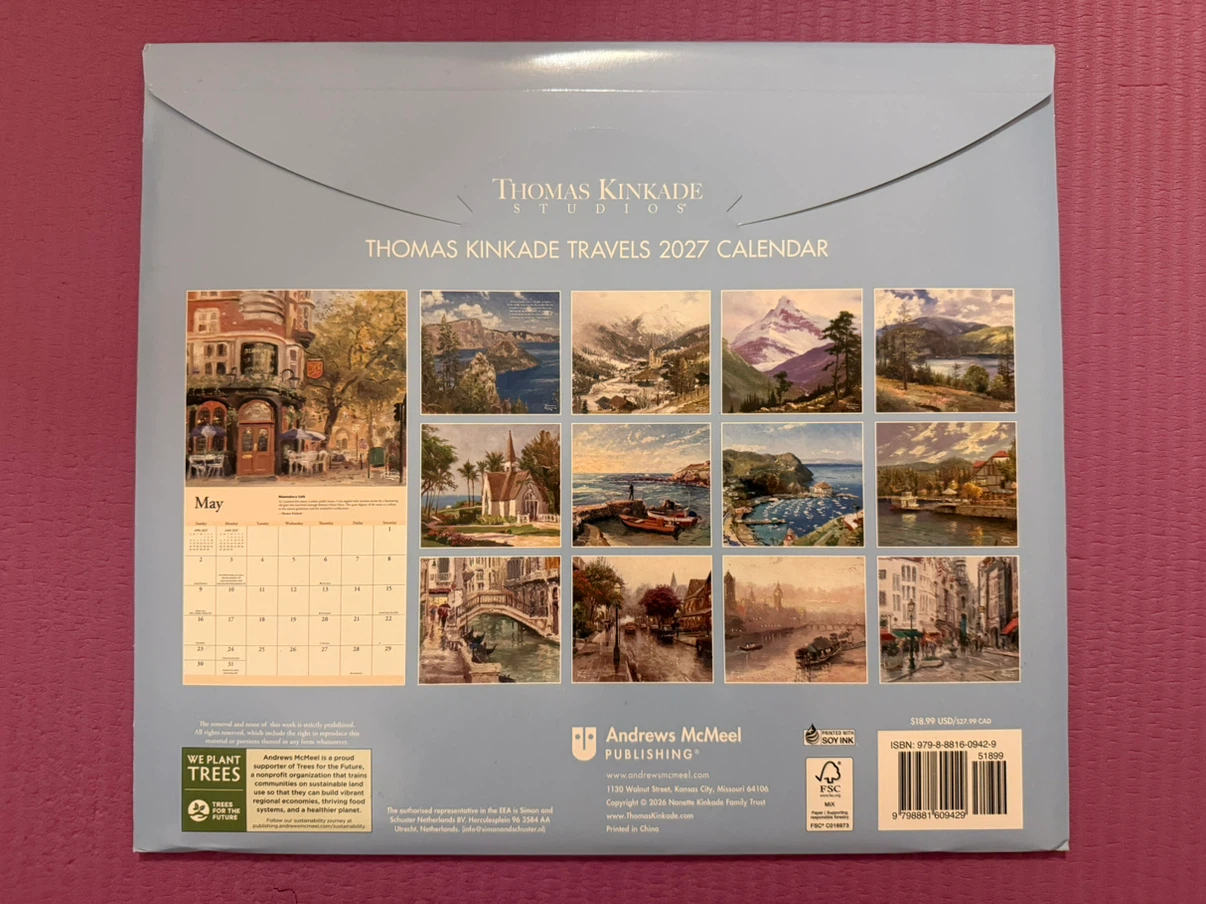 NEW✨2027 Wall Calendar Thomas Kinkade Travels - photo 2