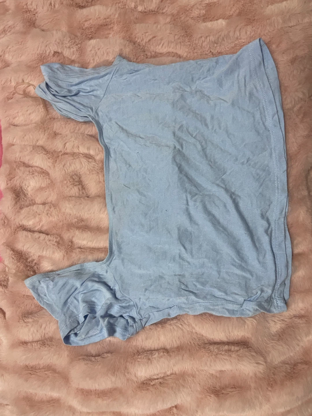Light Blue Ruched cropped Shirt - photo 2