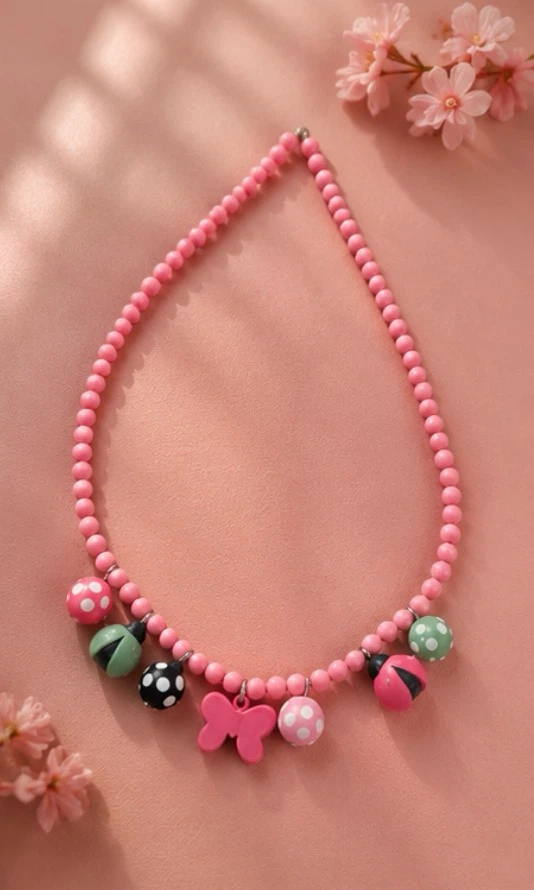 Pink Beaded Necklace with Charms - photo 2