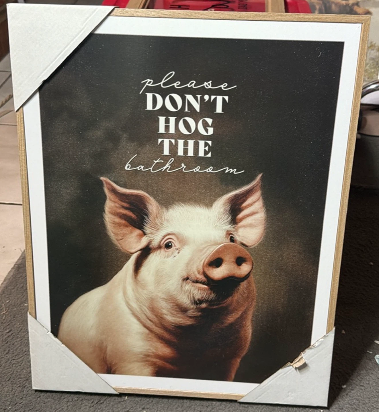 Please Don't Hog The Bathroom Pig Wall Art