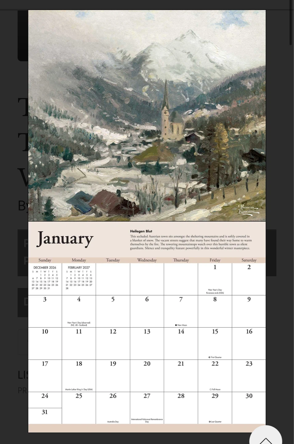 NEW✨2027 Wall Calendar Thomas Kinkade Travels - photo 4