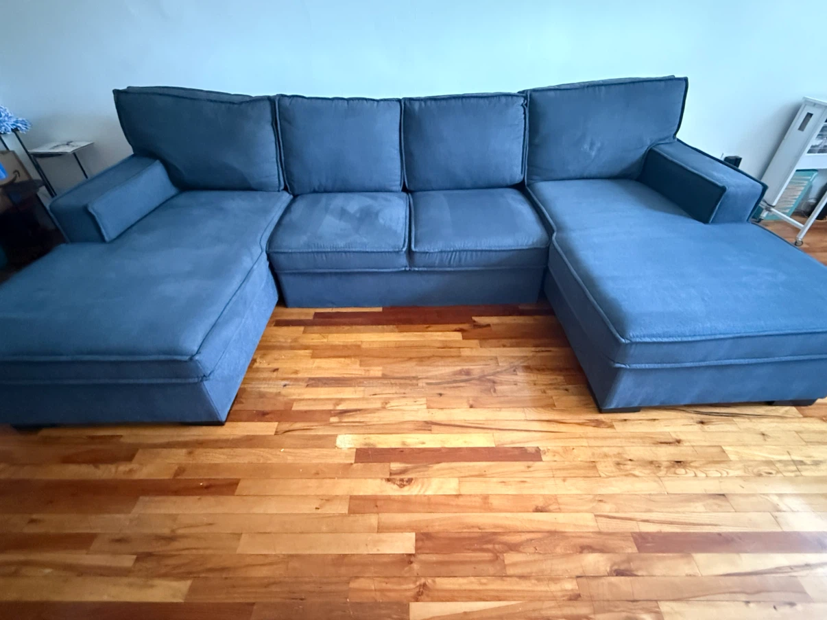 Blue Sectional Sofa with Storage