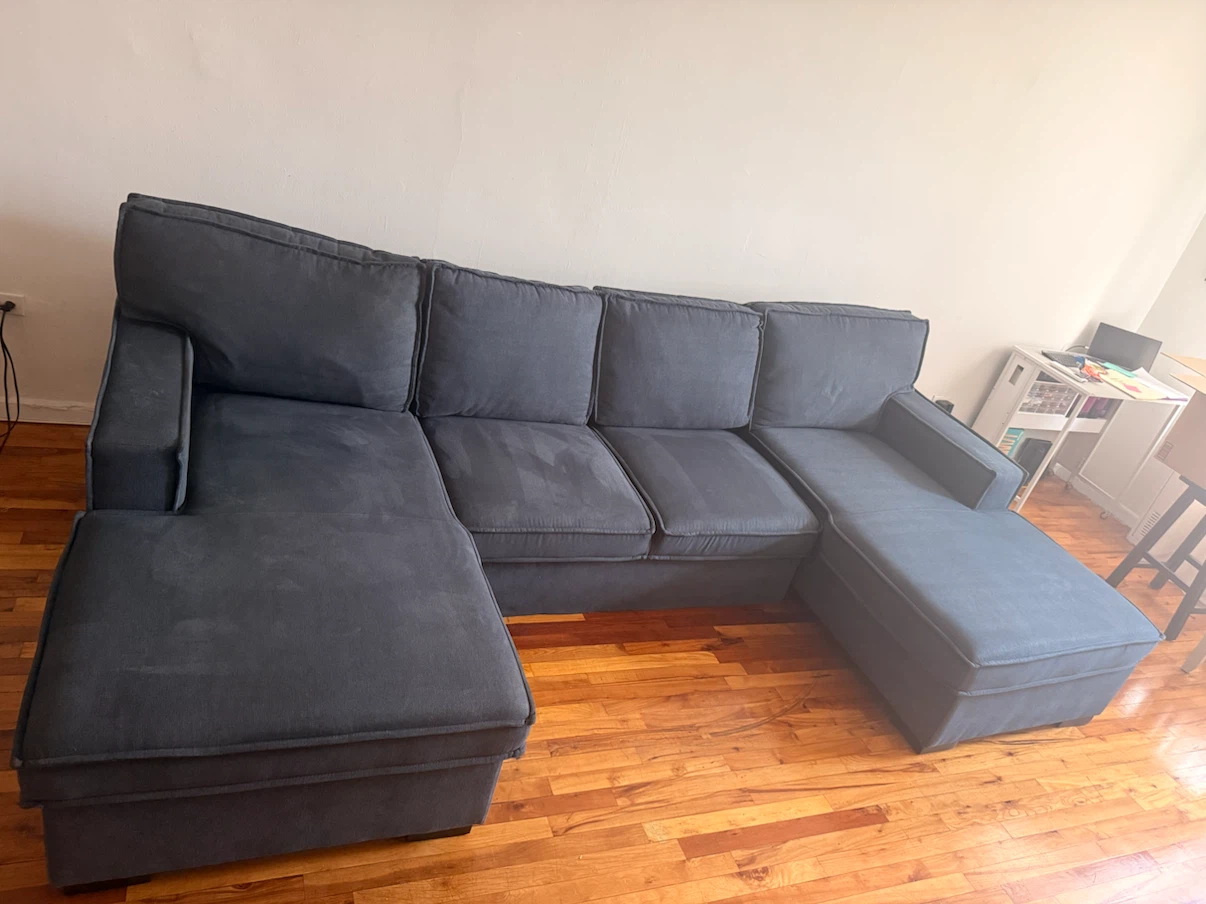 Blue Sectional Sofa with Storage - photo 4