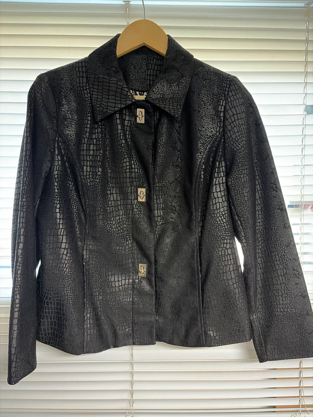 Black Embossed Blazer