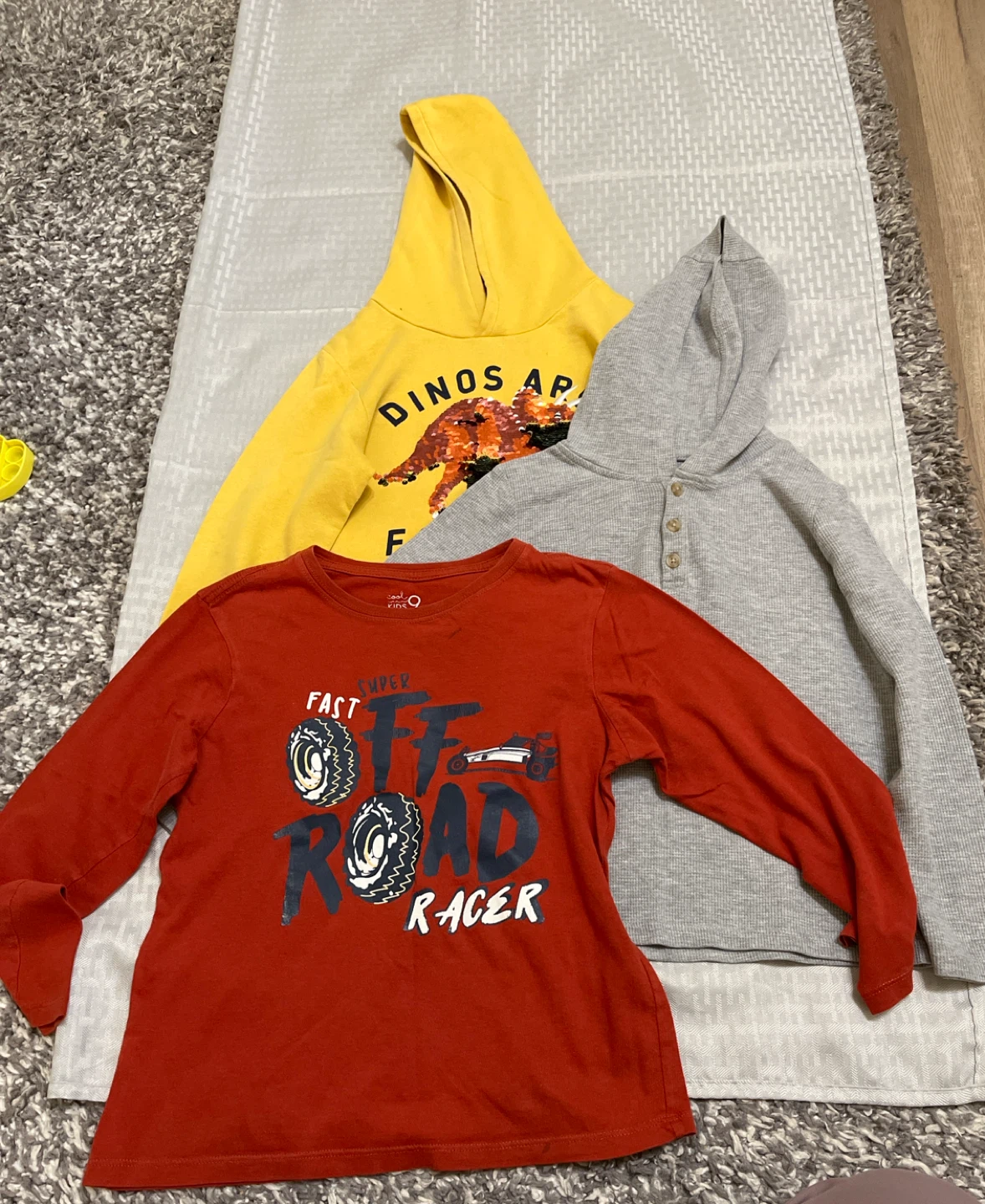 Kids Long Sleeve Shirt Bundle - Red, Yellow, Grey