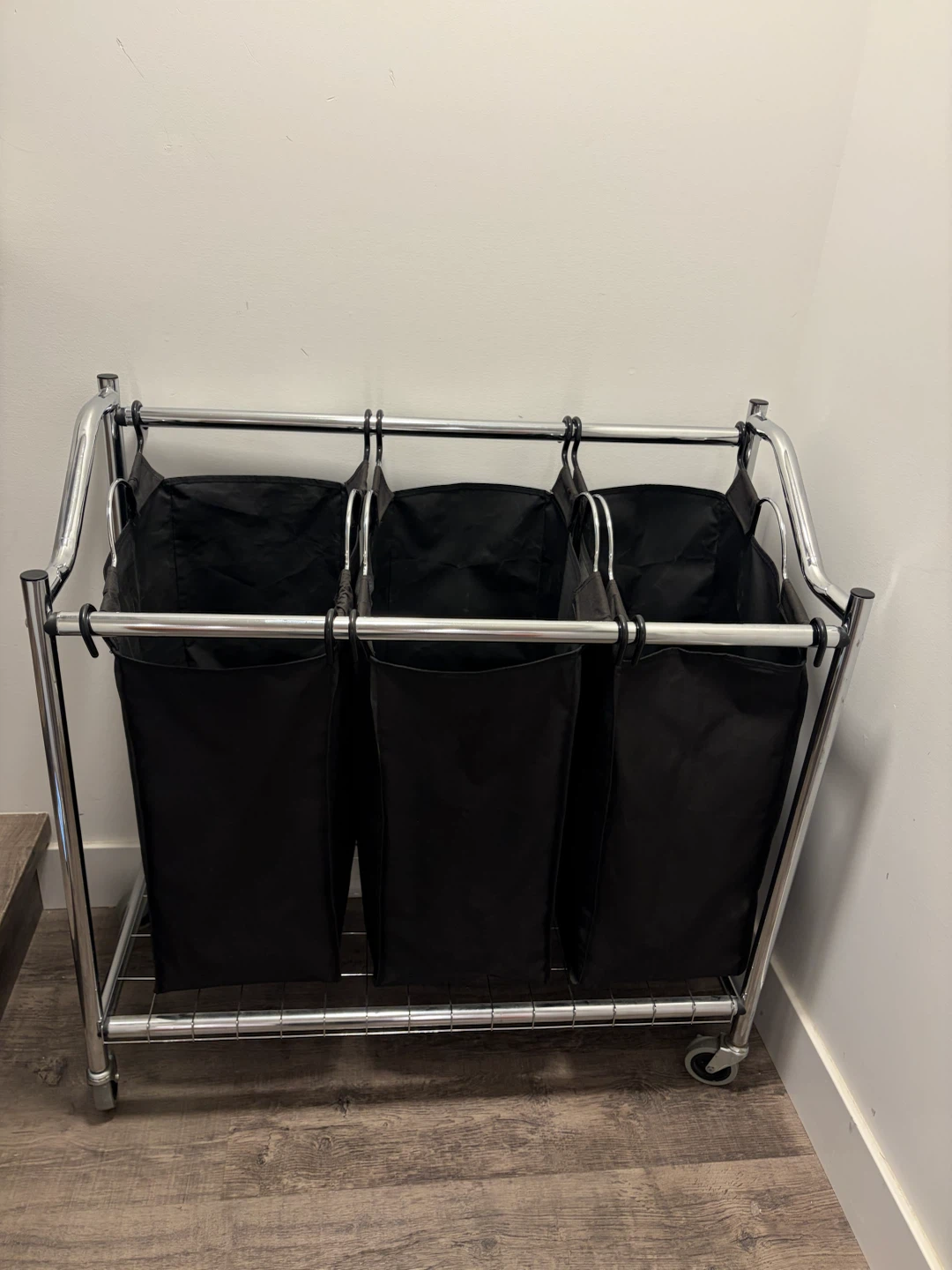 Triple Laundry Sorter with Mesh Bags - photo 2