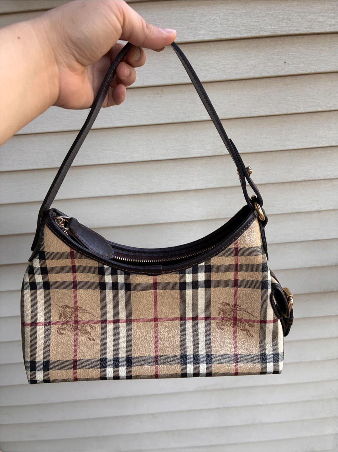 BURBERRY Haymarket Check Coated Canvas Small Shoulder Bag