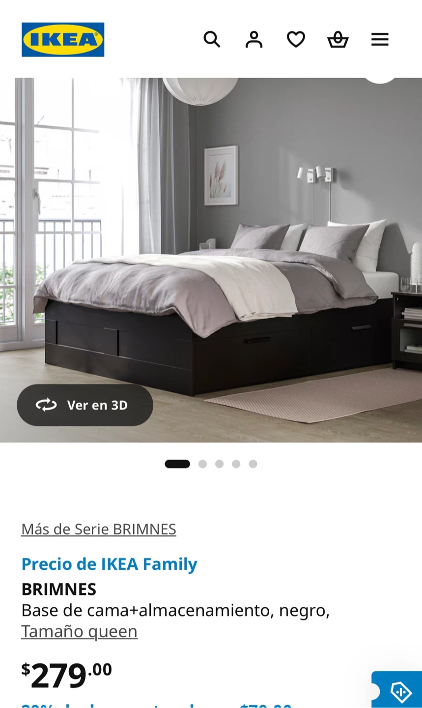 IKEA BRIMNES Queen Storage Bed Frame Black - photo 2
