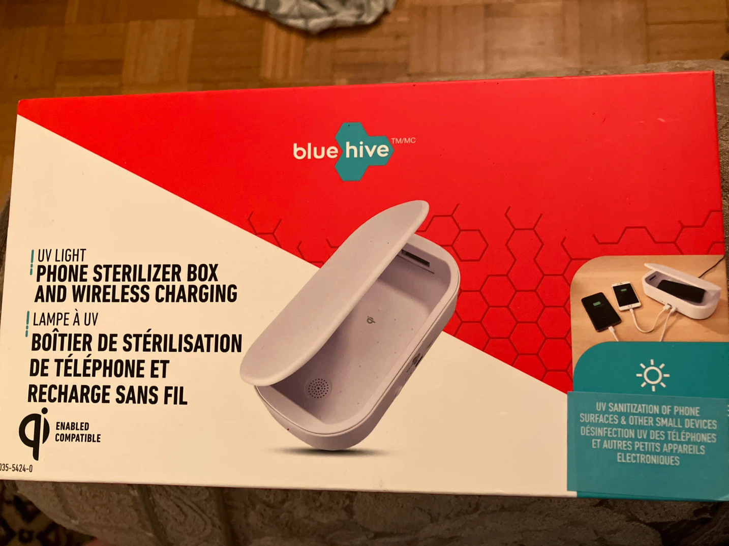 Sealed-Blue Hive UV Light Phone Sterilizer Box&Wireless Charger