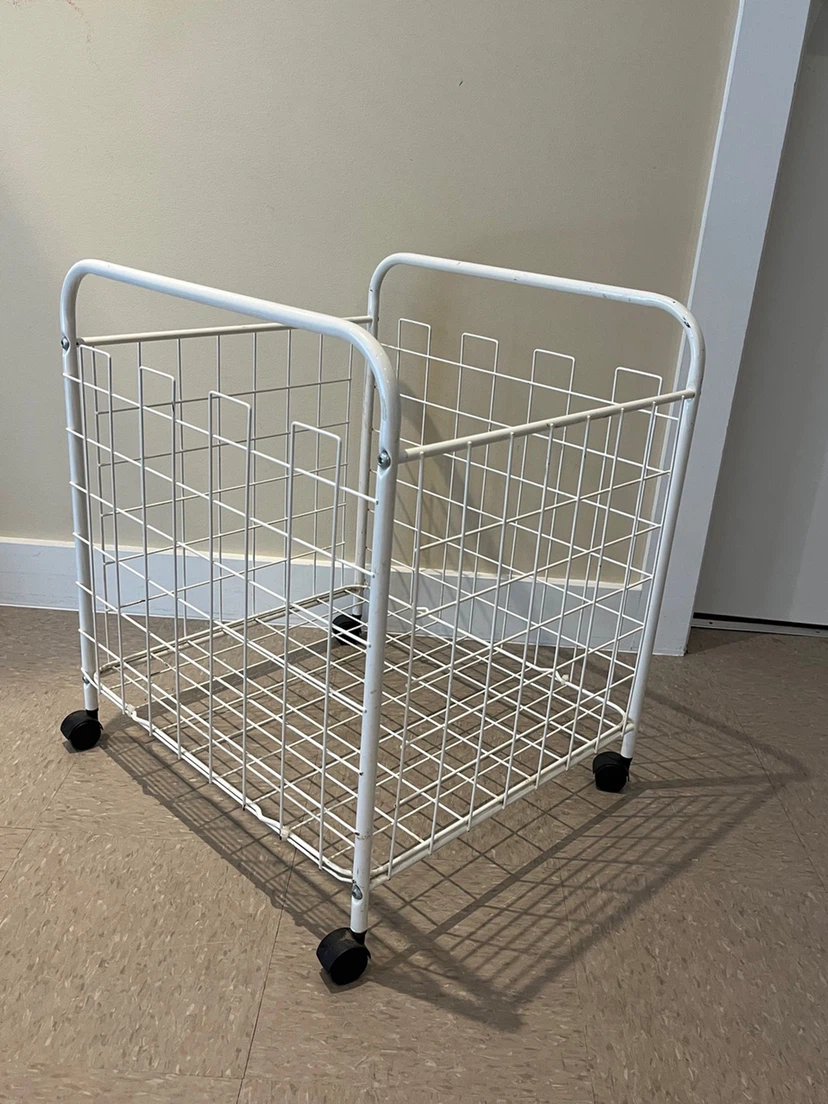 Vintage early 90’s IKEA rolling storage bin, metal