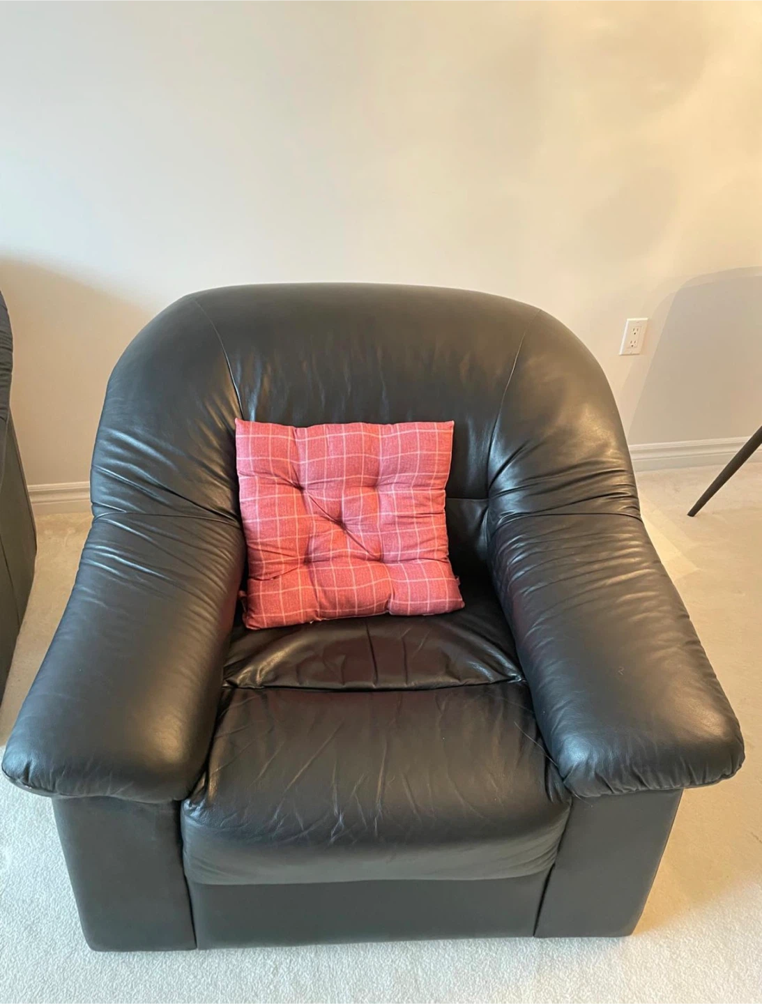 Black Leather Sofa Set - photo 4