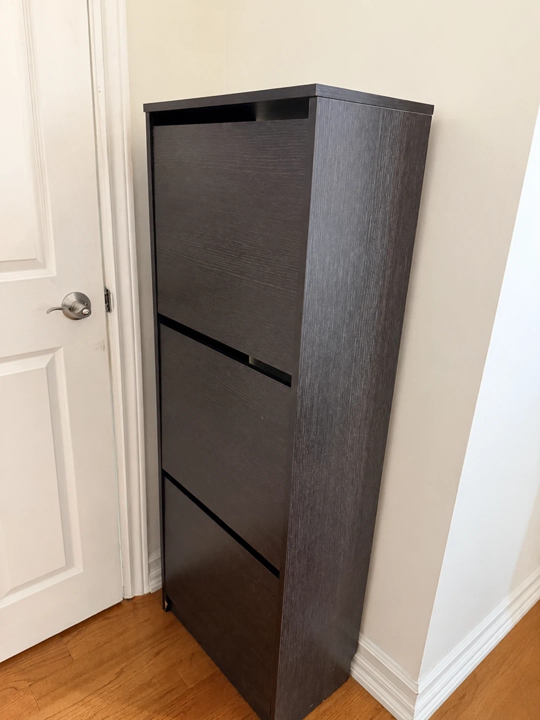 Dark Wood 3-Tier Shoe Cabinet - photo 2