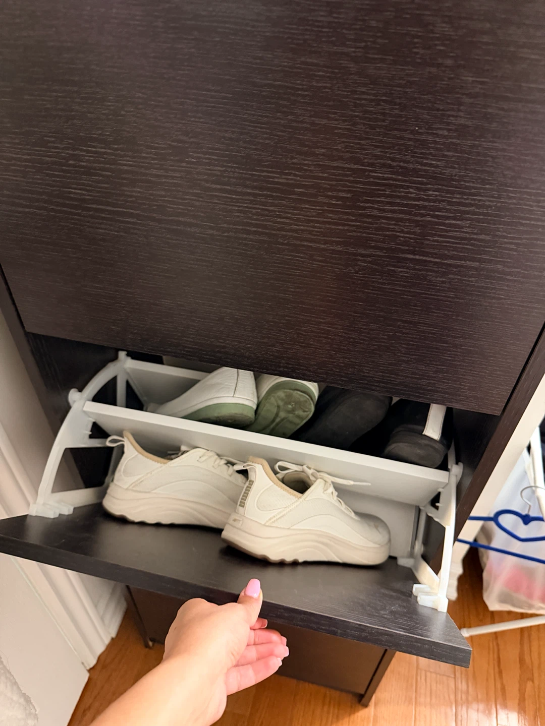 Dark Wood 3-Tier Shoe Cabinet - photo 3