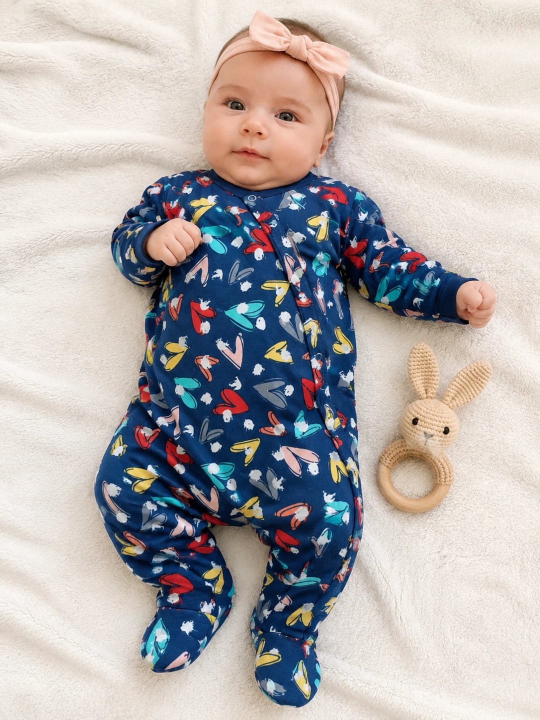Footed baby Sleeper. 56–62cm ;  62–68cm