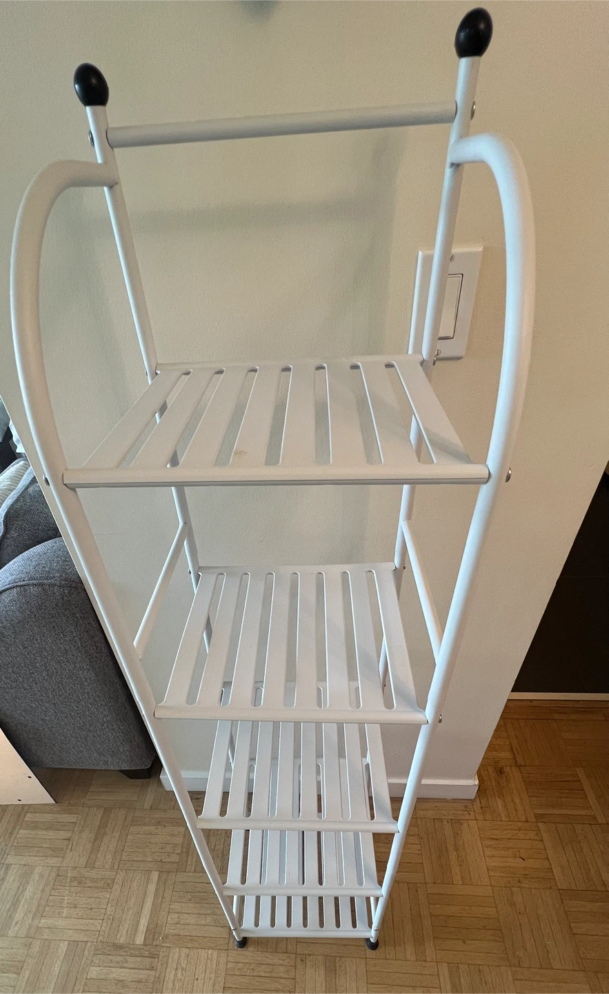 White 4-Tier Metal Shelf Unit