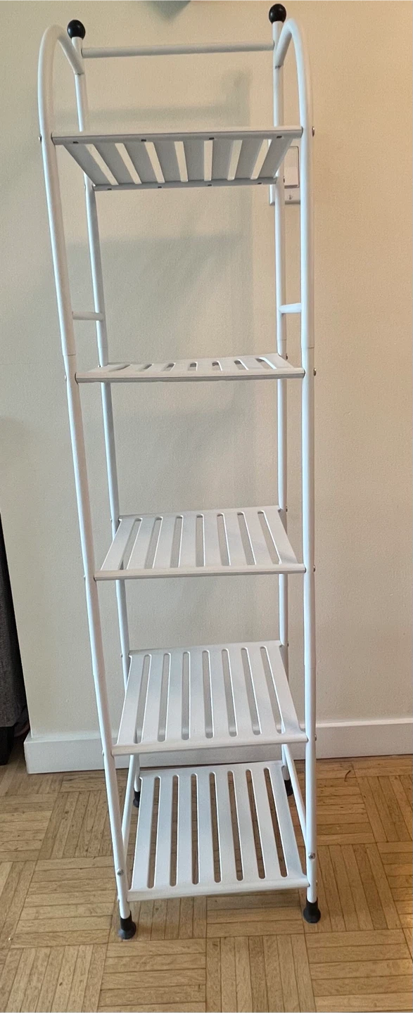 White 4-Tier Metal Shelf Unit - photo 3
