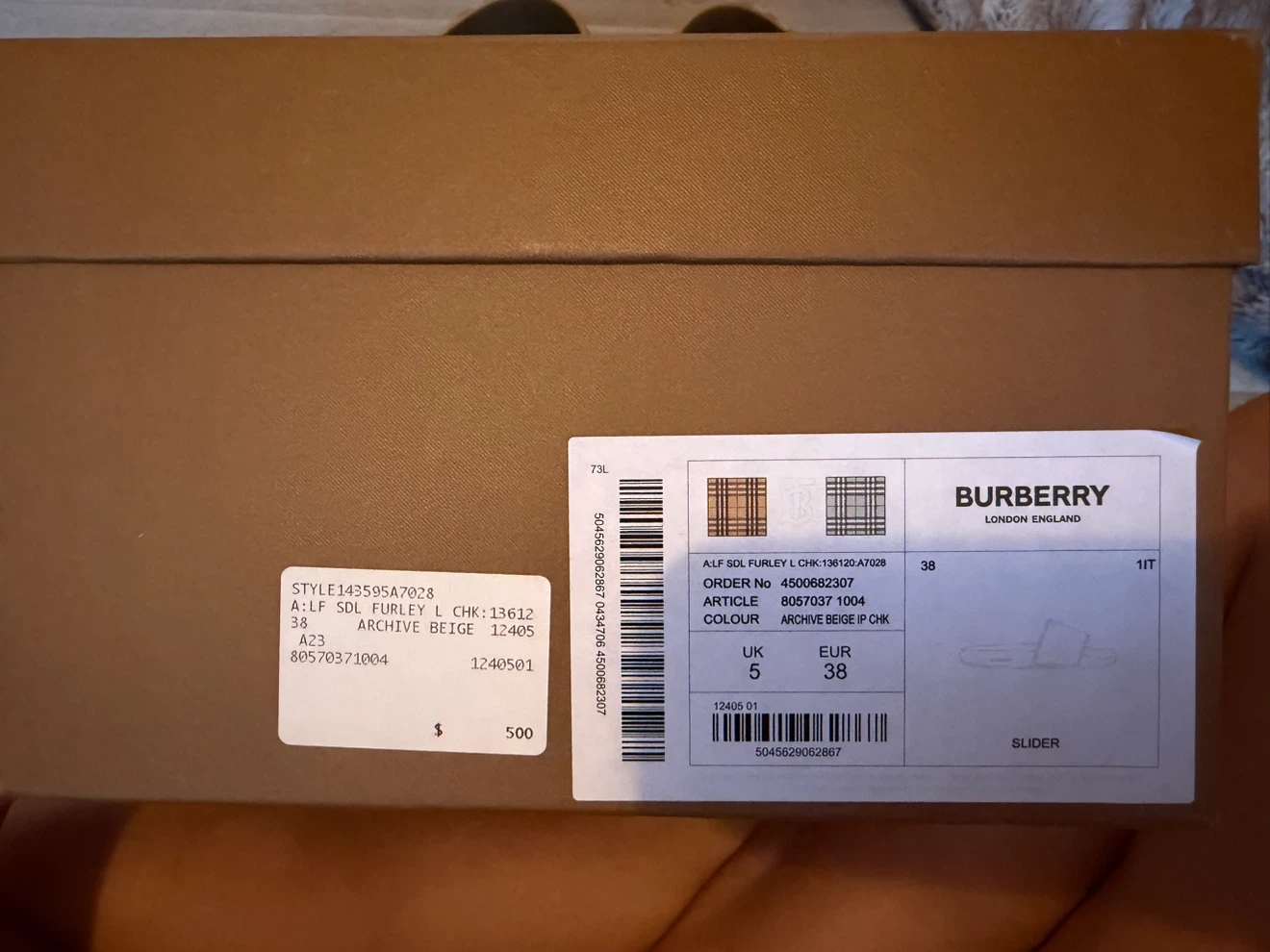 Burberry Slides - Archive Beige Size 38 - photo 5
