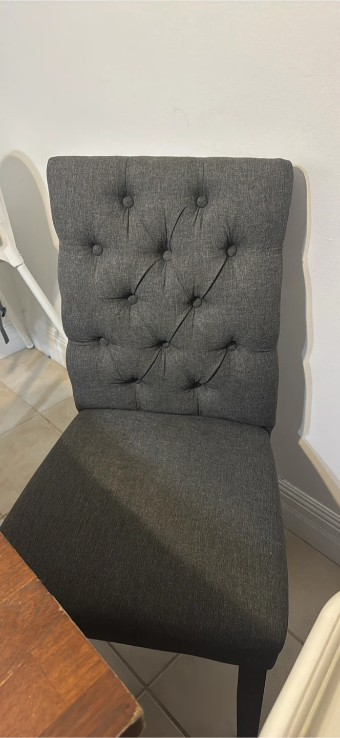 Set of 4 Grey and 2 Black Upholstered Dining Chairs - photo 2