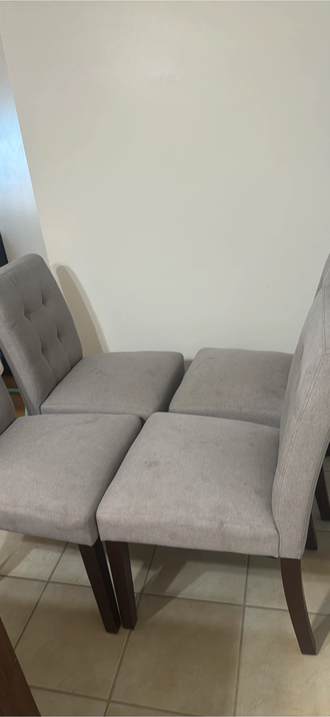 Set of 4 Grey and 2 Black Upholstered Dining Chairs - photo 3