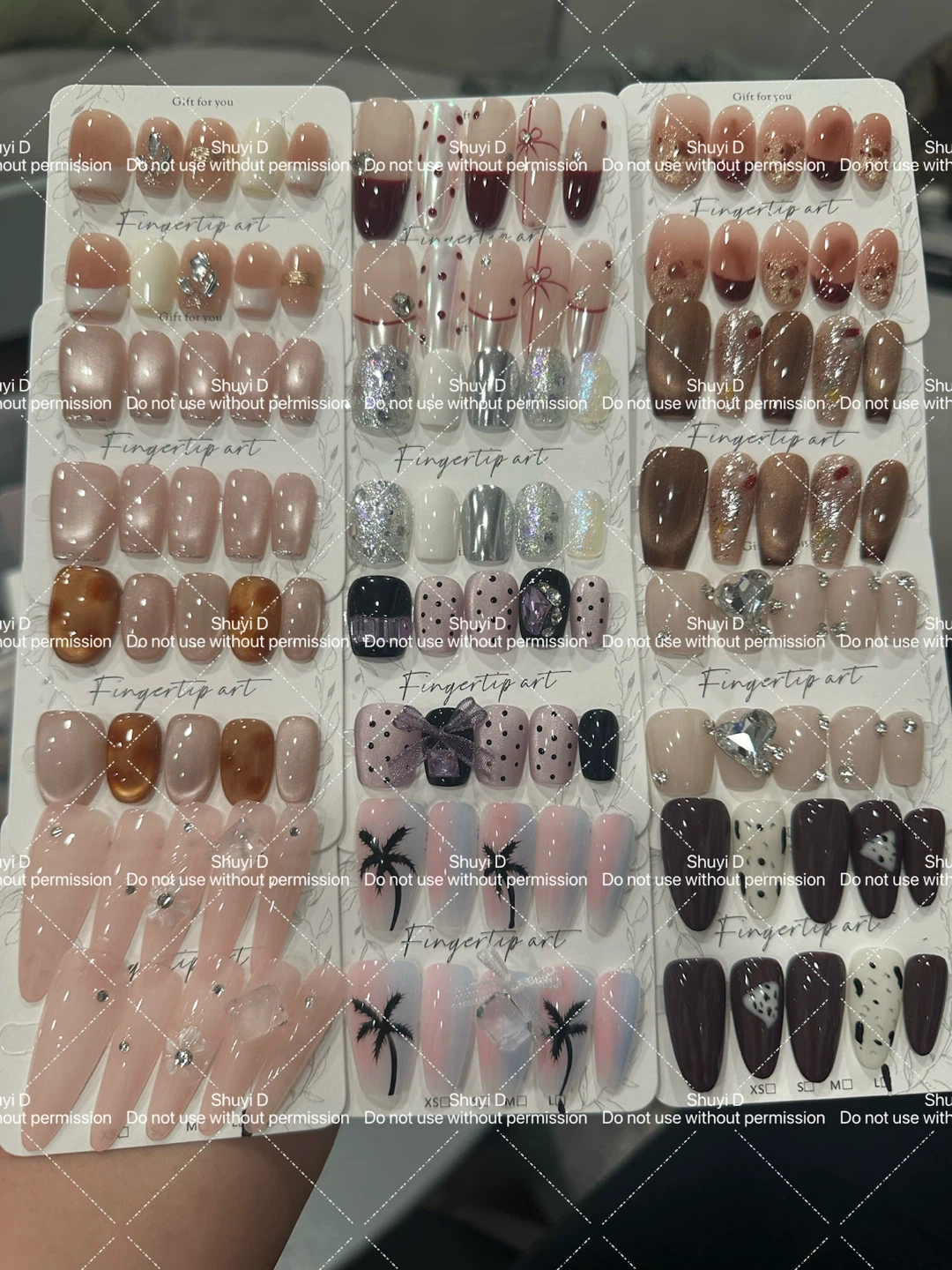 Assorted handmade Press-On Nails size large
