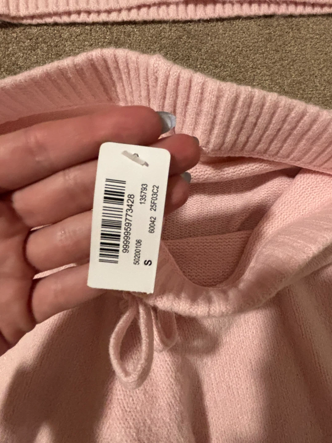La Vie en Rose Light Pink Knit Top and Pants Set - photo 3