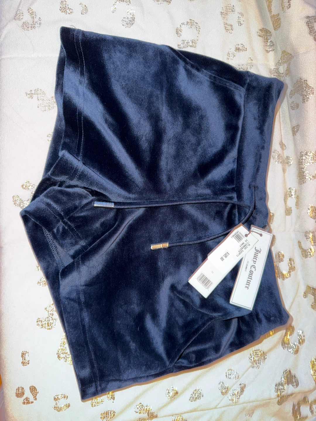 Juicy Couture Velour Bling Shorts - Navy - photo 2