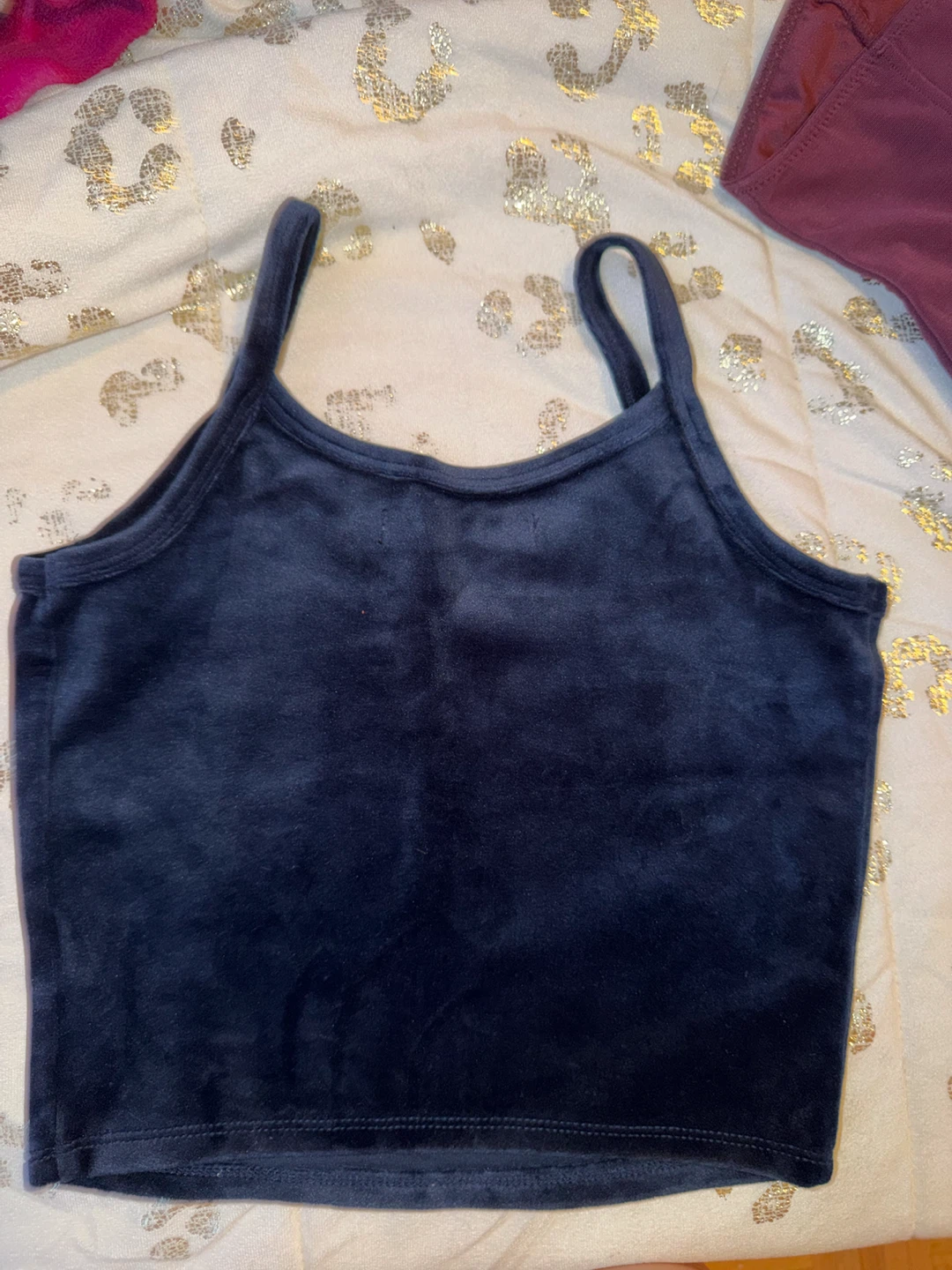 Juicy Couture Velvet Crop Tank Top with Rhinestones - photo 2