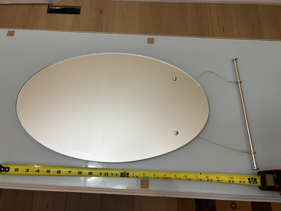 Oval Vanity Mirror with silver Hardware