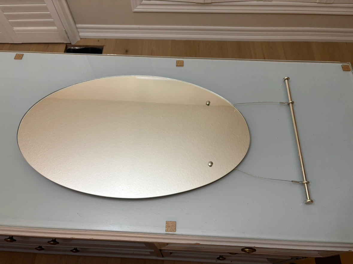 Oval Vanity Mirror with silver Hardware - photo 2