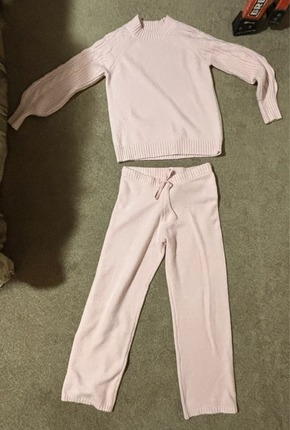 La Vie en Rose Light Pink Knit Top and Pants Set