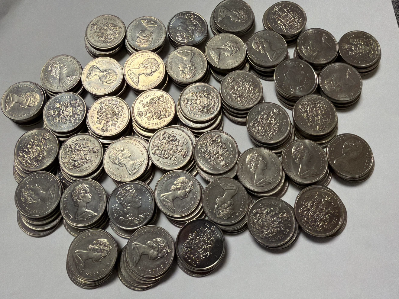 200 Assorted Canadian 50 Cent Coins