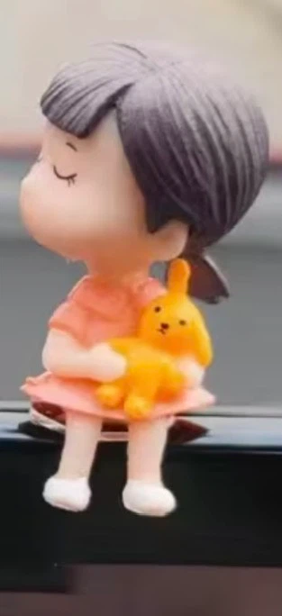 Cute Girl with Bunny Figurine