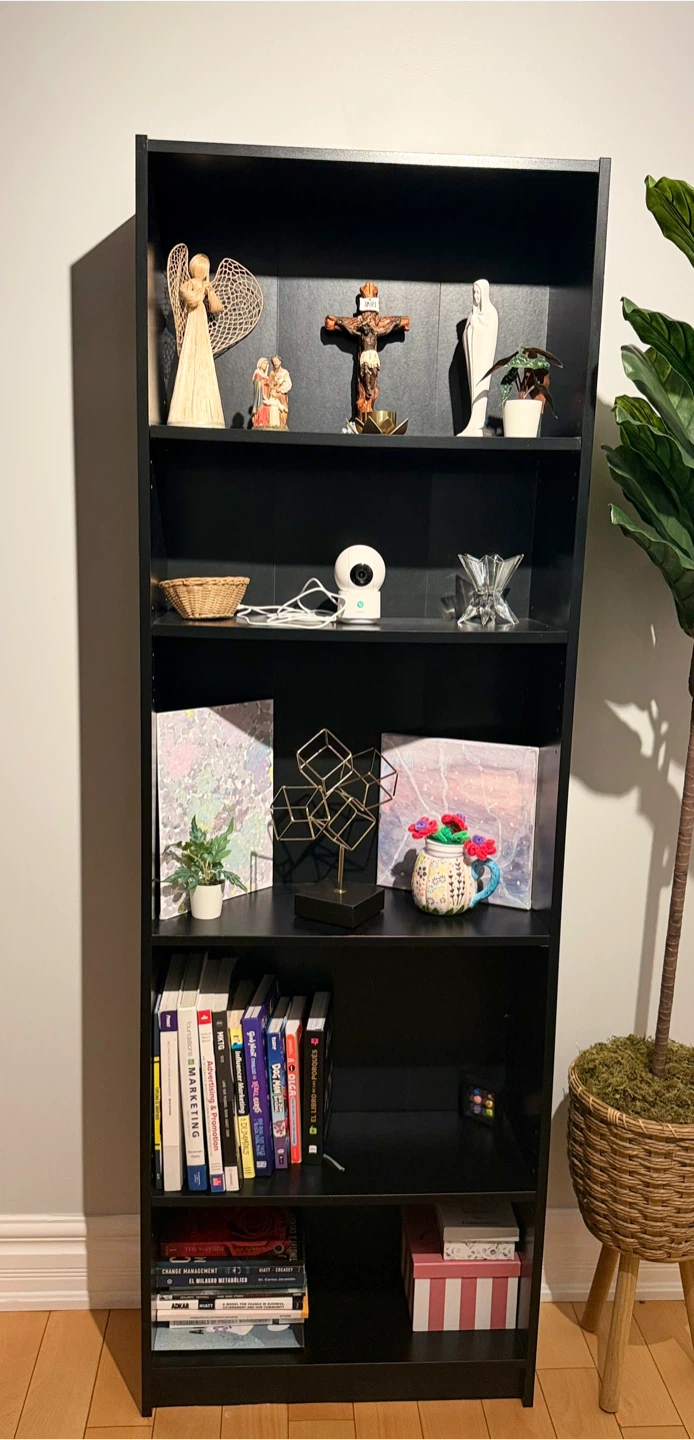 Black 5-Shelf Bookshelf