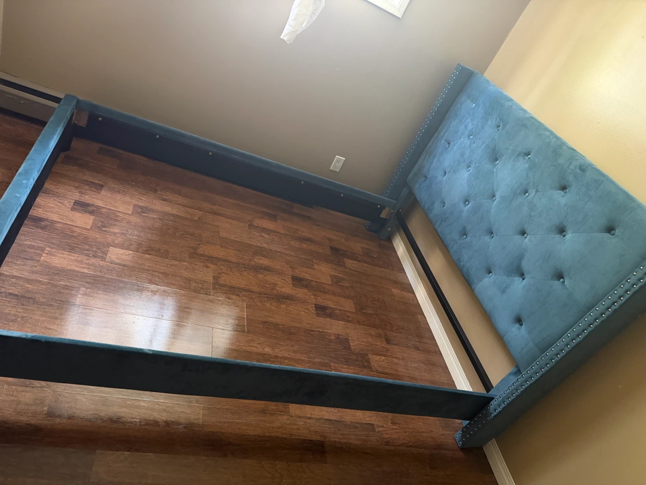 Teal Velvet Tufted Bed Frame