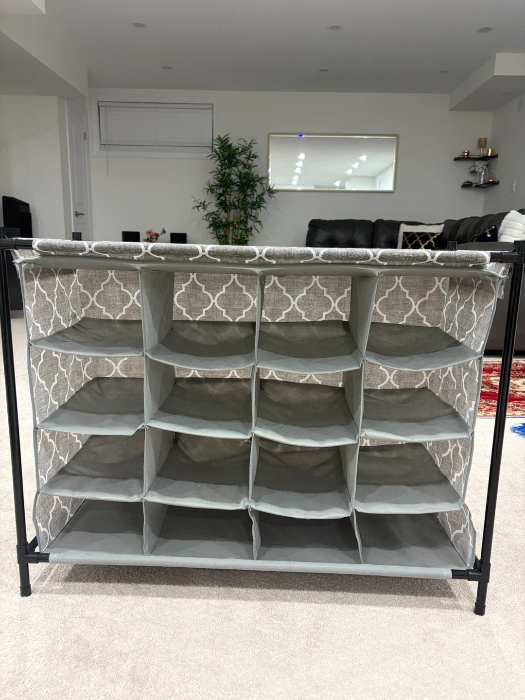 Grey Fabric Shoe Rack Organizer - photo 2