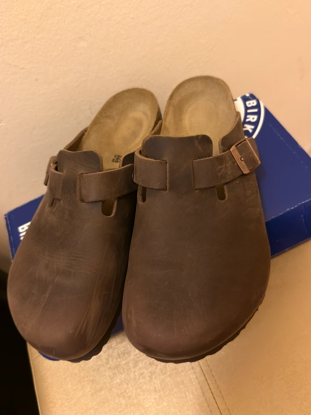 Birkenstock Brown Leather Clogs Size 40