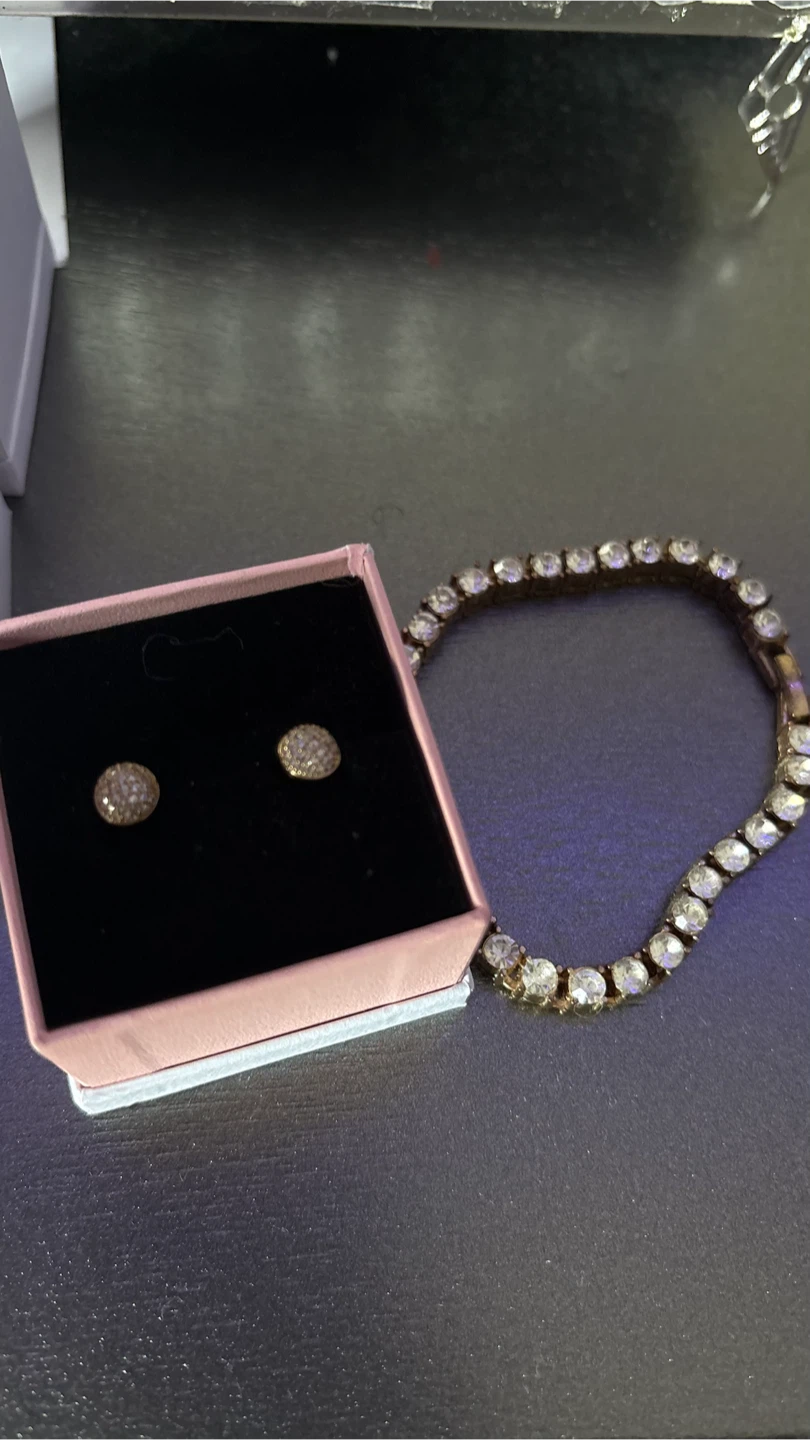 Pandora Stud Earrings & Tennis Bracelet Set