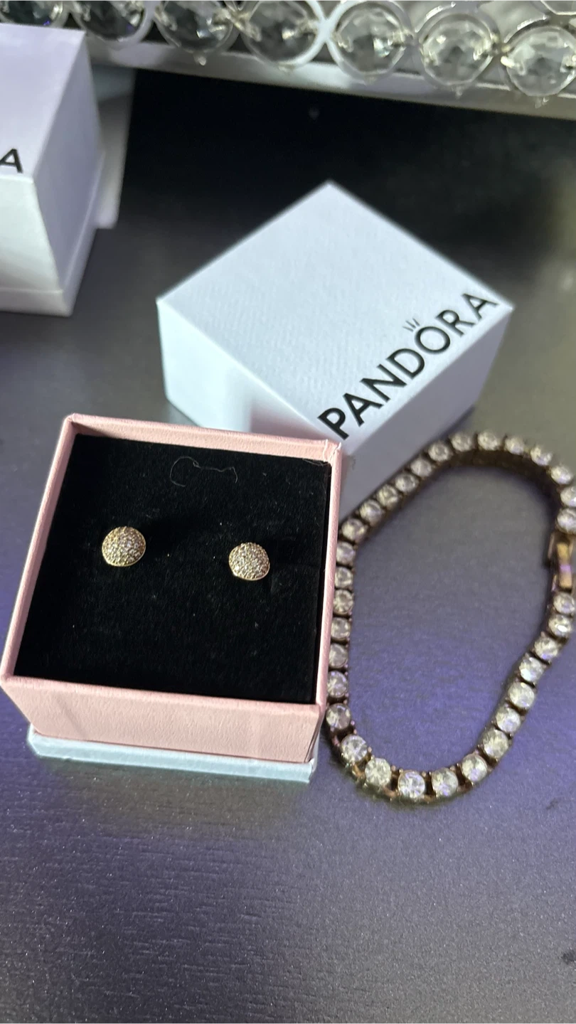 Pandora Stud Earrings & Tennis Bracelet Set - photo 2
