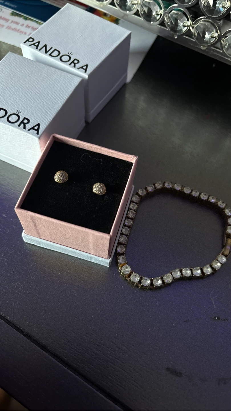Pandora Stud Earrings & Tennis Bracelet Set - photo 3