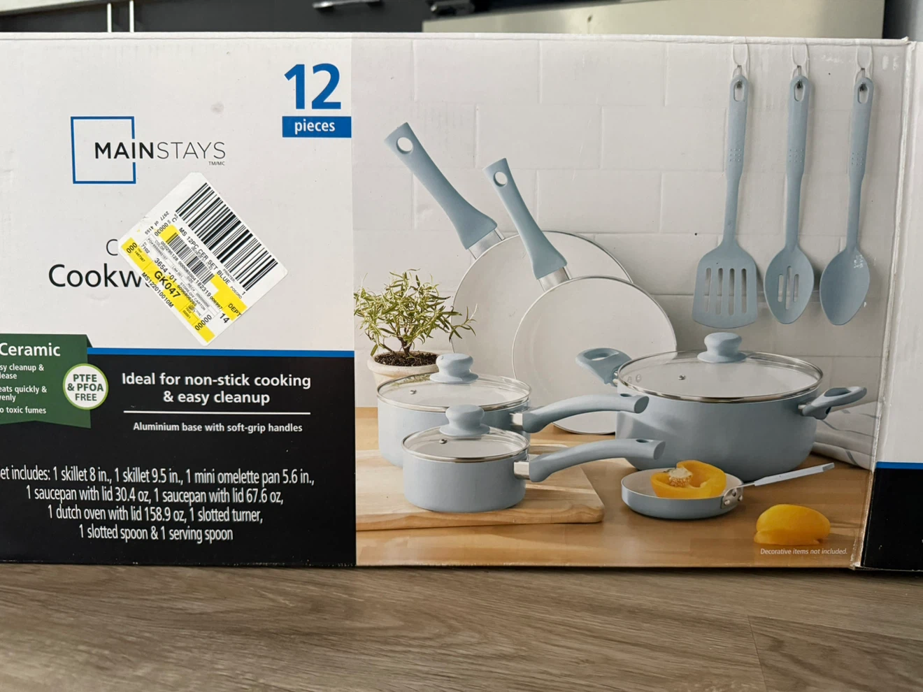 Mainstays 12-Piece Ceramic Cookware Set - photo 2